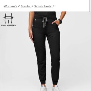 Figs Black Jogger Track Pants with Elastic Waistband